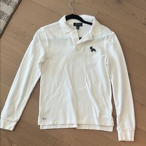 Polo by Ralph Lauren White Knit Polo with Frenchie size 14-16.